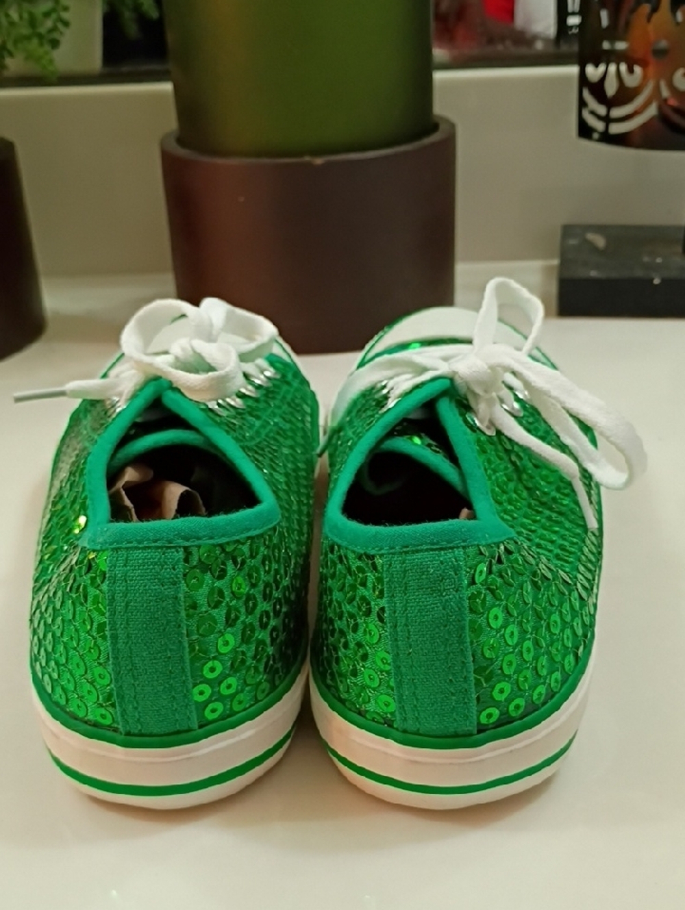 Converse Green Sequin Low-Top Sneakers - Picture 6 of 10